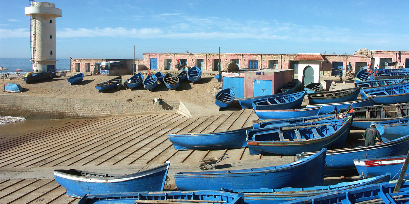 le petit port de pêche d'Imsouane au Maroc